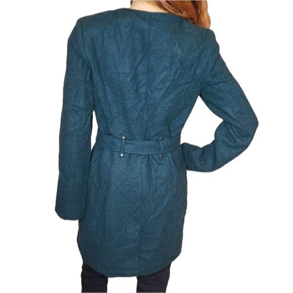 Mossimo double breasted wool blend peacoat long blue winter jacket size small - Picture 3 of 8